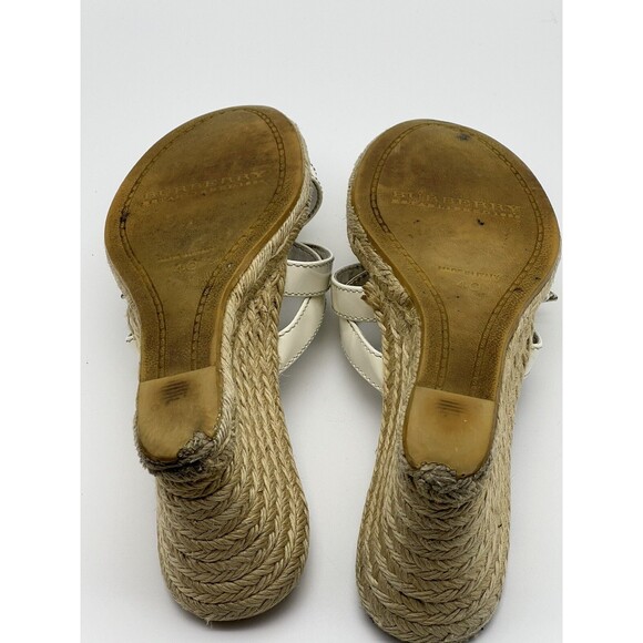 Burberry London White Patent Leather Wedge Espadrille Sandals 40 (9 US) 3207635 - Picture 16 of 16
